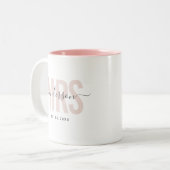 Chique Nieuwe MRS Aangepaste Naam Trouwdatum Blush Tweekleurige Koffiemok (Voorkant links)