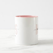 Chique Nieuwe MRS Aangepaste Naam Trouwdatum Blush Tweekleurige Koffiemok (Center)