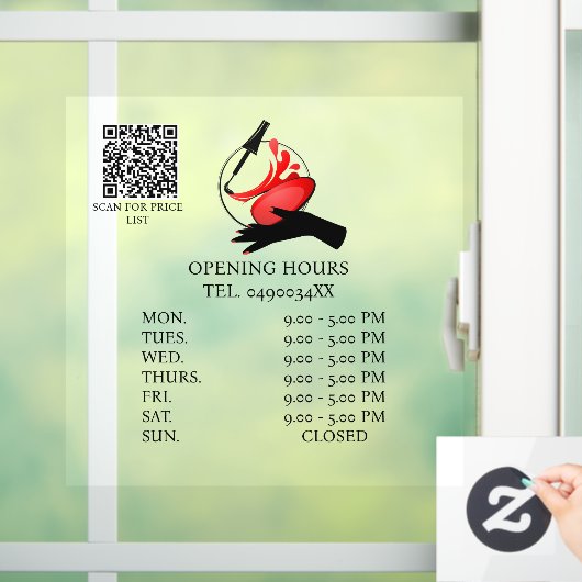 Chique Noir Nail Technician Venster Raamsticker (Huis)