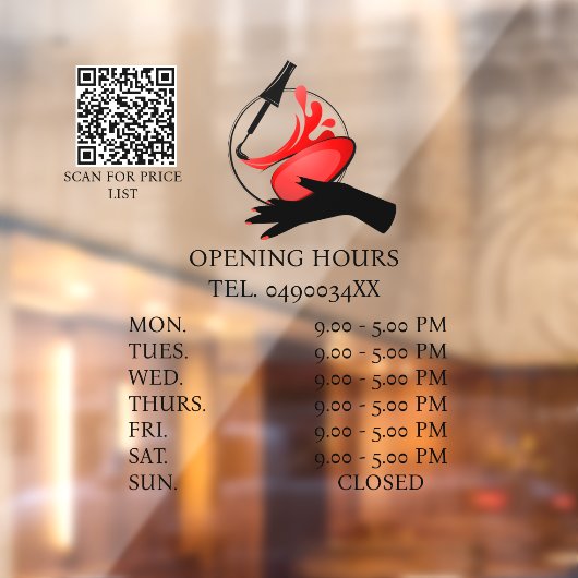 Chique Noir Nail Technician Venster Raamsticker (Vel 2)