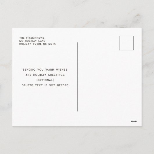 Chique Nordic Bruin en Wit Sneeuwvlokkerenspostkaa Feestdagenkaart (Achterkant)