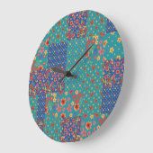 Chique nostalgische faux patchwork ronde wandklok (Hoek)