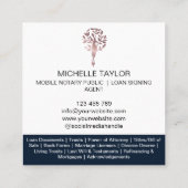 Chique notaris lening ondertekenaar Roos Gold Mode Vierkante Visitekaartje (Achterkant)