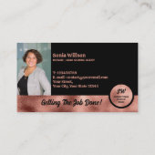 Chique notaris openbaar Roos gouden foto lening on Visitekaartje (Achterkant)