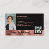 Chique notaris openbaar Roos gouden foto QR-code Visitekaartje (Achterkant)