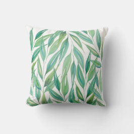 Chique Oceaan Groen Blauw Aquarel Kunst Buitenkussen