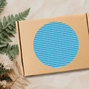 Chique Oceaanblauwe Glitters horizontale strepen Ronde Sticker