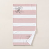Chique  Octopus op Nautische Roze Strepen Bad Handdoek (Handdoek)