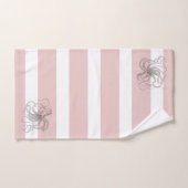 Chique  Octopus op Nautische Roze Strepen Bad Handdoek (Handdoek)