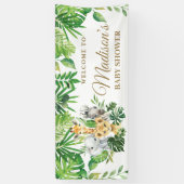 Chique Oerwoud Dieren Groen Baby shower Achtergron Spandoek (Verticaal)