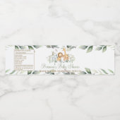 Chique Oerwoud Dieren Groen Baby shower Favor Waterfles Etiket (Enkel label)