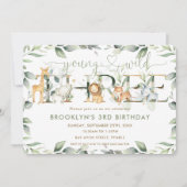 Chique Oerwoud Dieren Groen Wild 3e Verjaardag Kaart (Voorkant)