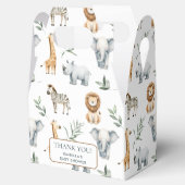 Chique Oerwoud Dieren Groene Safari Baby shower Bedankdoosjes (Geopend)
