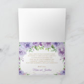 Chique Oerwoud Dieren Paarse Bloemen Baby shower Bedankkaart (Binnen)