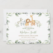 Chique Oerwoud Dieren Pastel Groen Baby shower Kaart (Voorkant)