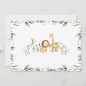Chique Oerwoud Dieren Pastel Groen Baby shower Kaart (Achterkant)