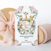 Chique Oerwoud Safari Dieren Blush Bloemen Baby Me Cadeaulabel
