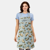 Chique oesters patroon script naam schort (Gedragen)