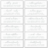 Chique off-black script bruiloft gast Adresetikett Sticker (Voorkant)