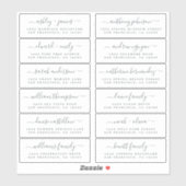 Chique off-black script bruiloft gast Adresetikett Sticker (Vel)