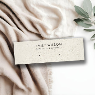 CHIQUE OFF WIT GRIJS TERRAZZO STUD OORBEL DISPLAY MINI VISITEKAARTJE