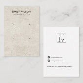 CHIQUE OFF WIT STUCCO 2 STUD OORBEL DISPLAY KAART VISITEKAARTJE (Voorkant / Achterkant)