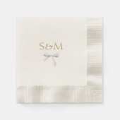 Chique off wit | Wit lint bruiloft welkom Servet (Voorkant)