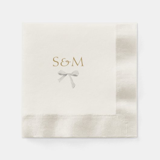 Chique off wit | Wit lint bruiloft welkom Servet (Voorkant)