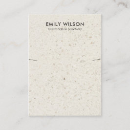 CHIQUE OFF WITTE TERRAZZO KETTING ARMBAND DISPLAY VISITEKAARTJE