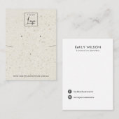 CHIQUE OFF WITTE TERRAZZO KETTING OORBEL DISPLAY VISITEKAARTJE (Voorkant / Achterkant)