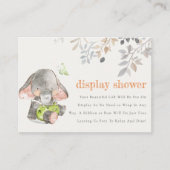 Chique Olifant Foliage Display Douche Baby shower Informatiekaartje (Voorkant)