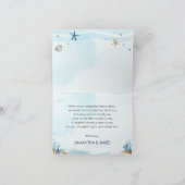 Chique olifant nautische blauwe jongen Baby shower Bedankkaart (Binnen)