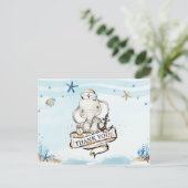 Chique olifant nautische jongen Baby shower dank u Briefkaart (Staand voorkant)