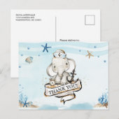 Chique olifant nautische jongen Baby shower dank u Briefkaart (Voorkant / Achterkant)