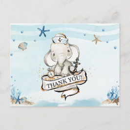 Chique olifant nautische jongen Baby shower dank u Briefkaart