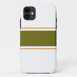 Chique Olijfgroen Sinaasappel Racing Stripes op wi Case-Mate iPhone Case