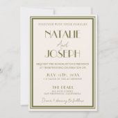 Chique olijfgroene QR-code foto bruiloft met oude  Kaart (Voorkant)