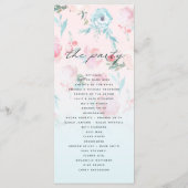 Chique Ombre Franse Tuin Bloemen Huwelijksceremoni Programmakaart (Achterkant)