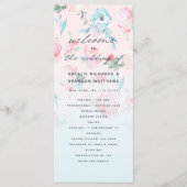 Chique Ombre Franse Tuin Bloemen Huwelijksceremoni Programmakaart (Voorkant)
