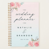 Chique Ombre Franse Tuin Bloemen Pioen Bruiloft Planner (Voorkant)