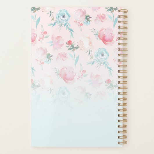 Chique Ombre Franse Tuin Bloemen Pioen Bruiloft Planner (Achterkant)