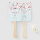 Chique Ombre Franse tuin bruiloft ceremonie progra Handwaaier (Voorkant en achterkant)