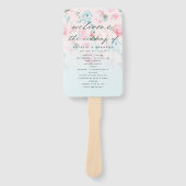 Chique Ombre Franse tuin bruiloft ceremonie progra Handwaaier (Voorkant)