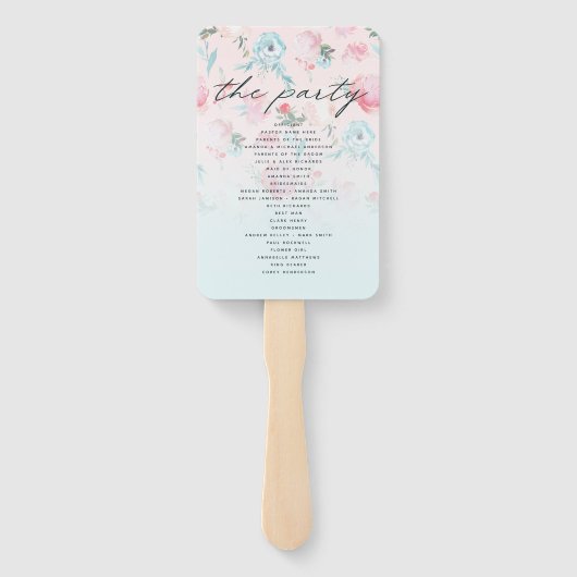 Chique Ombre Franse tuin bruiloft ceremonie progra Handwaaier (Achterkant)