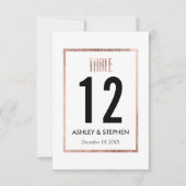 Chique onechte roze gouden tafelnummers (Voorkant)