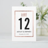 Chique onechte roze gouden tafelnummers (Staand voorkant)