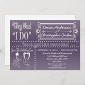 Chique ontvangst alleen krijtbord uitnodiging (Voorkant / Achterkant)