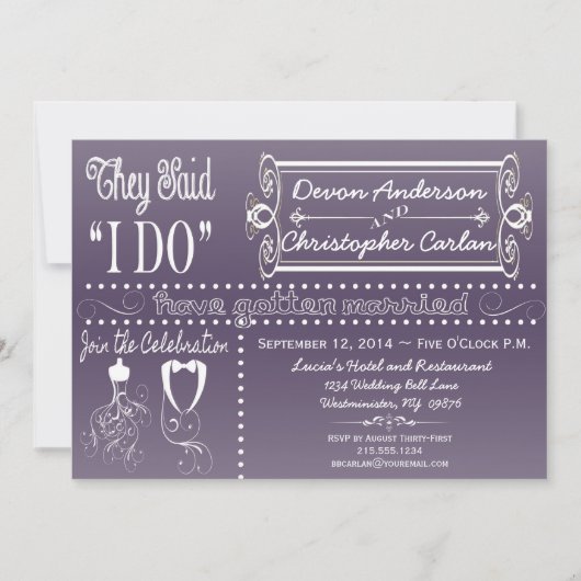 Chique Ontvangst Alleen Schoolbord Uitnodiging (Voorkant)