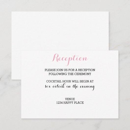 Chique Ontvangstkaart Informatiekaartje (Voorkant / Achterkant)