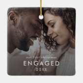 Chique onze eerste kerst betrokken foto overlay keramisch ornament (Achterkant)